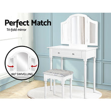 Load image into Gallery viewer, Artiss Dressing Table Stool Mirror Drawer Makeup Jewellery Cabinet Organizer