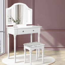 Load image into Gallery viewer, Artiss Dressing Table Stool Mirror Drawer Makeup Jewellery Cabinet Organizer