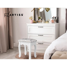 Load image into Gallery viewer, Artiss Dressing Stool Bedroom White Make Up Chair Living Room Fabric Furniture