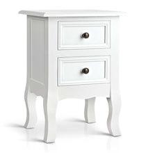 Load image into Gallery viewer, Bedside Table French Provincial Lamp Cabinet 2 Drawers White
