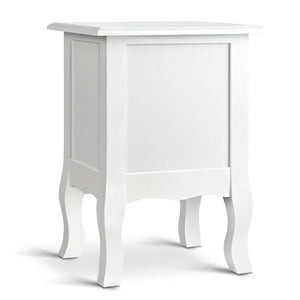 Bedside Table French Provincial Lamp Cabinet 2 Drawers White