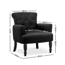 Load image into Gallery viewer, Artiss French Lorraine Chair Retro Wing - Black