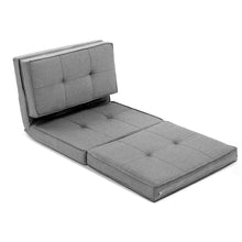 Load image into Gallery viewer, Artiss Lounge Sofa Floor Couch Chaise Chair Recliner Futon Linen Folding Grey