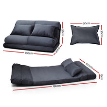 Load image into Gallery viewer, Artiss Lounge Sofa Bed Floor Recliner Chaise Folding Suede