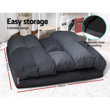 Load image into Gallery viewer, Artiss Lounge Sofa Bed Floor Recliner Chaise Folding Suede