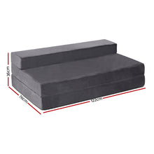 Load image into Gallery viewer, Giselle Bedding Double Size Folding Foam Mattress Portable Bed Mat Velvet Dark Grey