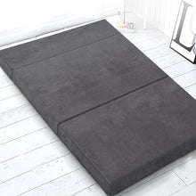 Load image into Gallery viewer, Giselle Bedding Double Size Folding Foam Mattress Portable Bed Mat Velvet Dark Grey