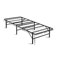 Load image into Gallery viewer, Artiss Foldable Single Metal Bed Frame - Black