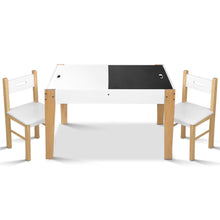 Load image into Gallery viewer, Artiss Kids Table and Chair Storage Desk - White &amp; Natural
