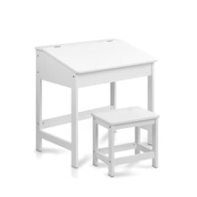 Load image into Gallery viewer, Artiss Kids Lift-Top Desk and Stool - White