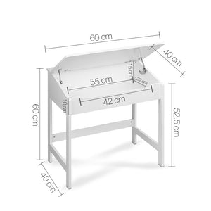 Artiss Kids Lift-Top Desk and Stool - White