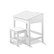 Load image into Gallery viewer, Artiss Kids Lift-Top Desk and Stool - White