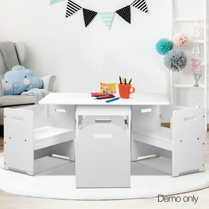 Artiss Kids Table and Chair Set - White