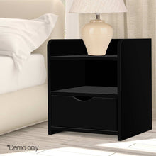 Load image into Gallery viewer, Artiss Bedside Table Drawer - Black