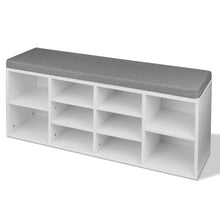 Load image into Gallery viewer, Artiss Fabric Shoe Bench with Storage Cubes - White