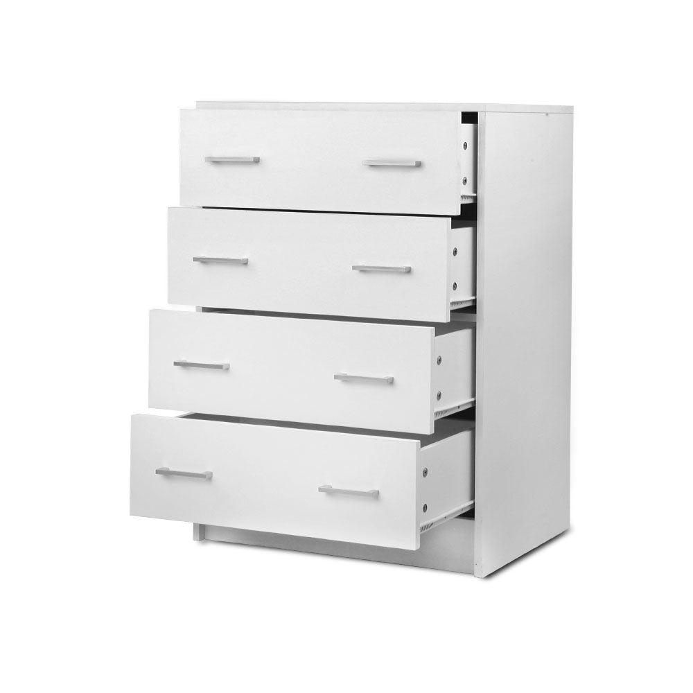 Artiss Tallboy 4 Drawers Storage Cabinet - White