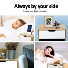 Load image into Gallery viewer, Artiss Bedside Table Drawer Nightstand Shelf Cabinet Storage Lamp Side Wooden