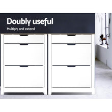 Load image into Gallery viewer, Artiss Shoe Cabinet Rack Storage Organiser Cupboard Shelf Drawer 16 Pairs White