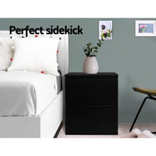 Load image into Gallery viewer, Artiss Bedside Tables Drawers Side Table Bedroom Furniture Nightstand Black Lamp