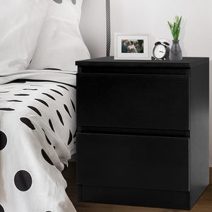 Artiss Bedside Tables Drawers Side Table Bedroom Furniture Nightstand Black Lamp