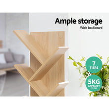 Load image into Gallery viewer, Artiss Display Shelf 7-Shelf Tree Bookshelf Book Storage Rack Bookcase Natural