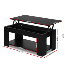 Load image into Gallery viewer, Artiss Lift Up Top Coffee Table Storage Shelf Black