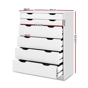 Artiss 6 Chest of Drawers Tallboy Cabinet Storage Dresser Table Bedroom Storage