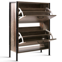 Load image into Gallery viewer, Artiss 12 Pair Wooden Vintage Shoe Rack Storage Cabinet - Wood
