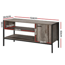 Load image into Gallery viewer, Artiss TV Cabinet Entertainment Unit Stand Storage Wood Industrial Rustic 124cm
