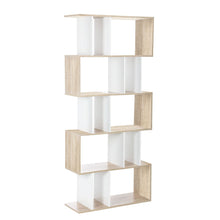 Load image into Gallery viewer, Artiss 5 Tier Display Book Storage Shelf Unit - White Brown