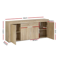 Load image into Gallery viewer, Artiss Buffet Sideboard Cabinet Storage 4 Doors Cupboard Hall Wood Hallway Table