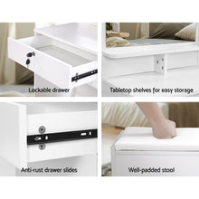 Load image into Gallery viewer, Artiss Dressing Table Mirror Stool Jewellery Cabinet Makeup Organizer Drawer