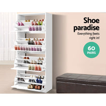 Load image into Gallery viewer, Artiss 60 Pairs Shoe Cabinet Shoes Rack Storage Organiser Shelf Cupboard Drawer