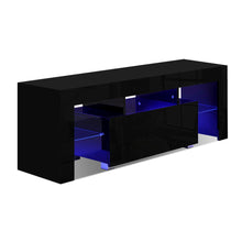 Load image into Gallery viewer, Artiss TV Cabinet Entertainment Unit Stand RGB LED Gloss Furniture 130cm Black