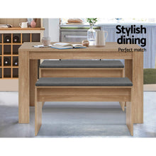 Load image into Gallery viewer, Artiss Dining Bench NATU Upholstery Seat Stool Chair Cushion Kitchen Furniture Oak 90cm