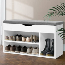 Load image into Gallery viewer, Artiss Shoe Cabinet Bench Shoes Organiser Storage Rack Shelf White Cupboard Box