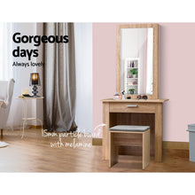 Load image into Gallery viewer, Artiss Dressing Table Mirror Stool Mirror Jewellery Cabinet Makeup Storage Wood