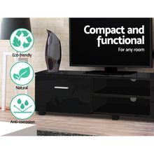 Load image into Gallery viewer, Artiss 140cm High Gloss TV Cabinet Stand Entertainment Unit Storage Shelf Black