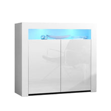 Load image into Gallery viewer, Artiss Buffet Sideboard Cabinet LED High Gloss Storage Cupboard 2 Doors White