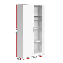 Load image into Gallery viewer, Artiss Multi-purpose Cupboard 2 Door 180cm Wardrobe Closet Storage Cabinet Kitchen Organiser White