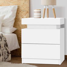 Load image into Gallery viewer, Artiss Bedside Tables 2 Drawers Side Table Storage Nightstand White Bedroom Wood