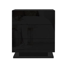 Load image into Gallery viewer, Artiss Bedside Tables Side Table RGB LED Lamp 3 Drawers Nightstand Gloss Black