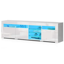 Load image into Gallery viewer, Artiss TV Cabinet Entertainment Unit Stand RGB LED Gloss 3 Doors 180cm White