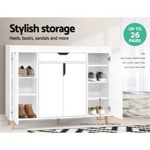 Load image into Gallery viewer, Artiss Shoe Cabinet Shoes Storage Rack 120cm Organiser White Drawer Cupboard