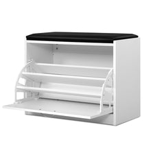 Load image into Gallery viewer, Artiss Shoe Cabinet Bench Shoes Storage Rack Organiser Drawer White 15 Pairs