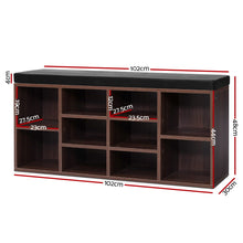 Load image into Gallery viewer, Artiss Shoe Cabinet Bench Shoes Storage Rack Organiser Shelf Cupboard Box Walnut