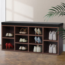 Load image into Gallery viewer, Artiss Shoe Cabinet Bench Shoes Storage Rack Organiser Shelf Cupboard Box Walnut