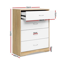 Load image into Gallery viewer, Artiss Chest of Drawers Tallboy Dresser Table Bedroom Storage White Wood Cabinet
