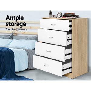 Artiss Chest of Drawers Tallboy Dresser Table Bedroom Storage White Wood Cabinet