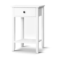 Load image into Gallery viewer, Bedside Tables Drawer Side Table Nightstand White Storage Cabinet White Shelf